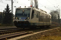 RTB Triebwagen 654 011-5 als RB34 nach Mönchengladbach Hbf bei der Einfahrt in den Rheydter Hbf am Samstag den 21.2.2015