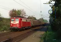 140 434 mit G�terzug Richtung Bremen am 31.10.1995 in Klecken