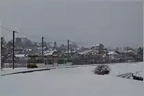 Der CEV Be 2/6  Blonay  hat den Halt  Château d'Hauteville  verlassen und erreicht in Kürze St-Légier Gare.
2. Feb. 2015