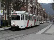 Die RNV Rollende Bierkiste Wagen 202 Düwag GT8 am 22.02.15 in Heidelberg im Rahmen einer IGN Sonderfahrt 