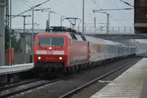Diese BR 120 (120 113-6) zieht am 06.02.2015 den EuroCity 178 aus Prag. Nächster Halt in circa 10 Minuten Berlin Südkreuz. Aufgenommen bei der Durchfahrt Großbeeren. 