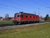 SBB - Lokzug Re 6/6  11645 unterwegs bei Lyssach am 26.02.2015