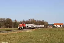 294 804 mit der Übergabe von Garching nach Trostberg am 03.03.2015 bei Tacherting.