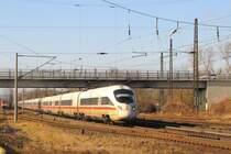 DB 411 056-5  Waren (Müritz)  + 411 063-1  Ostsseebad Binz  als ICE 1612 von München Hbf nach Hamburg-Altona, am 28.02.2015 in Naumburg (S) Hbf.