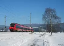 442 306 ist am 07.Februar 2015 als RE 4985 nach N�rnberg Hbf bei Neukenroth in Richtung Lichtenfels unterwegs.