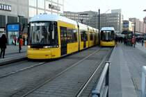 Berlin BVG SL M5 (Bombardier-GT8-ZRL 9006) Alexanderplatz am 28. Februar 2015.