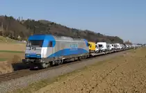 Aufgrund der Südbahnsperre wurde der  LTE-Zug 95436 am 09. März  über die steirische Ostbahn umgeleitet und von mir mit der 2016 920  Adria Transport  in Gniebing im Raabtal fotografiert. 