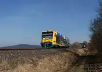 ODEG 650.65 als Oberpfalzbahn Ersatz auf dem weg nach Marktredwitz bei Brand b. Marktredwitz. 09.03.15