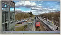 Güterzug, Regional-Bahnhof Lauenbrück zwischen Hamburg & Bremen. Am 10. März 2015