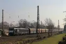 MRCE Dispolok/NIAG ES 64 F4-289 am 14.3.14 mit einem leeren Kohlewagenzug in Ratingen-Lintorf.