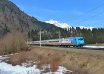 101 071 mit EC 114 am 07.03.2015 bei Bischofshofen. 