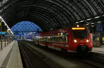 Talent 442 646 soeben angekommen aus Hoyerswerda und sogleich wieder abfahrbereit nach Coswig; Dresden Hbf, 12.03.2015
