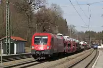 ÖBB 1016 007 ( Sunny Boy ) am 07.30.2015 bei der Durchfahrt durch Aßling.