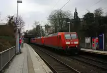 Ein Nachschuss von  der 145 068-3,185180-7,139 554-0,151 031-2 alle von DB sie fahren von Aachen-West nach Köln-Gremberg und durchfahren Aachen-Schanz in Richtung Aachen-Hbf,Köln.
Bei Sonne und wolken am Nachmittag vom 10.3.2015