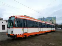 Polen / Straßenbahn Lodz: Duewag M8C - Wagen 531 (ex Bielefeld) aufgenommen im März 2015 an der Endstelle  Dworzec Lódz - Chojny  der Baustellenlinie Z1 in Lodz.