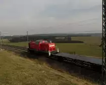 Schubleistung am Containerzug mit der 291 037 von Railsystems, gesehen am 17.3.2015 bei Schönberg.