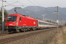 1216 006 mit EC31 bei Kraubath am 25.03.2015.