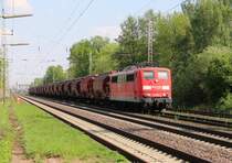 151 088-2 mit Kaliwagen in Fahrtrichtung Wunstorf. Aufgenommen in Dedensen-Gümmer am 29.04.2014.