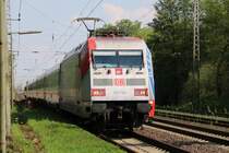101 144 mit einem IC aus Hannover Hbf kommend. Aufgenommen am 29.04.2014 in Dedensen-Gümmer.