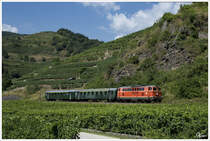 Mariandl-andl-andl, aus dem Wachauer Landl-Landl - 2143.21 rollt mit R 16951 von Emmersdorf nach Krems an Donau. 
Rothenhof 15.8.2013