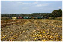 Bluza Putza - Dampflok 298.56 fährt auf der Stainzerbahn mit dem Flascherlzug von Stainz nach Preding.  
Kraubath  25.09.2013