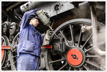 Wer gut schmiert, der gut fährt - Impression von der 50.1171 beim Schmieren in  Selzthal.
19.04.2008
