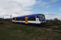 Hier 650 535-7 als RB61 (RB79793) von Angermünde nach Schwedt(Oder), am 1.4.2015 zwischen Helbigstraße und Vierradener Chaussee in Schwedt(Oder). 