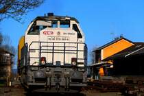 DH1700.2 rauscht aus dem Bahnhof Deutschlandsberg mit einem leerem Abraumzug gen Leibenfeld. 1.04.2015