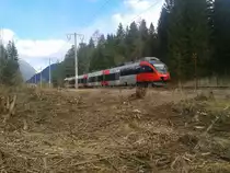 4024 118-4 als R 4228 (Lienz - Friesach) kurz vor der Haltestelle Irschen. (6.4.2015)