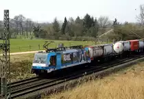 Am 10.04.2015 kam die 186 110 von der  Rurtalbahn Cargo (Railpool)  aus Richtung Hannover und fuhr weiter in Richtung Stendal . 