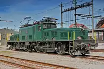 Die Elektrolokomotive Be 6/8 III 13302 in Samstagern.Bild vom 10.4.2015