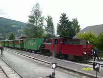 699.01 am 13.7.2014 mit einem Sonderzug nach Mariapfarr im Bahnhof Mauterndorf.