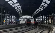 482 025-4 von SBB-Cargo kommt aus Richtung Aachen-West,Aachen-Schanz und fährt durch den Aachener-Hbf in Richtung Köln mit einem langen Containerzug aus Antwerpen-Oorderen(B) nach Gallarate(I)und fährt in Richtung Aachen-Rothe-Erde,Stolberg-Hbf(Rheinland)Eschweiler-Hbf,Langerwehe,Düren,Merzenich,Buir,Horrem,Kerpen-Köln-Ehrenfeld,Köln-West,Köln-Süd. 
Aufgenommen vom Bahnsteig 2 vom Aachen-Hbf bei Sonne und Regenwolken am Vormittag vom 31.3.2015.