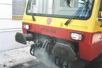 Die Kupplungsansicht der Montafonerbahn am 7.6.03 in Bludenz