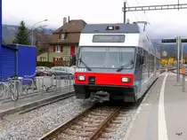 asm Seeland - Triebwagen Be 2/6 502 im Bahnhof Nidau am 25.03.2015
