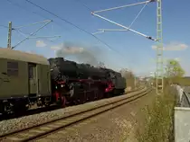 Die 01 180 schiebt den Sonderzug durch Plauen in Richtung Hof. Aufgenommen am 20.04.2015.