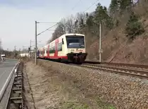 650 633, 650 605 und 650 356 zu sehen am 07.04.15 in der Ausfahrt Saalfeld/Saale.