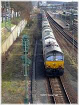 HGK-DE 673 mit Kesselwagen abgestellt in M�hlacker. 10.02.07