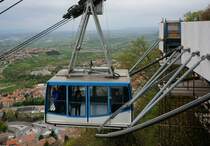 Kabine 1 kurz vor der Bergstation auf dem Monte Titano; San Marino, 17.04.2015
