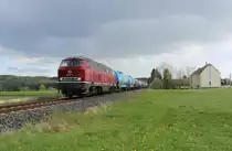 216 224 zu sehen am 30.04.15 mit einem Kesselzug in Mehltheuer.