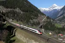 RABe 500 021-1 als IC 675 (Basel SBB-Lugano) bei Wassen 9.4.15