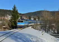 754 041 mit Rx 776 am 13.02.2015 bei �elezn� Ruda-Al�bět�n.