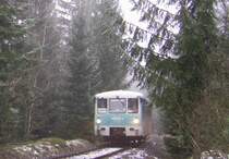 Ferkeltaxe 772 312-5 f�hrt am 10.02.07 von Nossen nach Gro�voigtsberg.