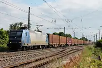 Und zum Zweiten Mal fuhr Crossrail 145-CL 204 mit einem Containerzug am 14.06.2014 duerch Müllheim (Baden), nur das sie nun gen Norden wieder fuhr.