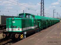 106 006, eine V 60 der DR , mit einem G�terzug der ITL Eisenbahngesellschaft mbH in Dresden-Friedrichstadt (17.06.03)
