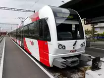 FW - Triebwagen ABe 4/8  7004 im Bahnhof Will am 25.04.2015