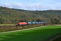 152 141 mit KT 43764 Novara - Rostock Seehafen am 14.10.2014 bei Freden