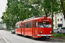 Der Gleispflegewagen 6405  Alte Lady  auf dem Lindenthalgürtel am 11.05.2015.

