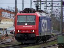 482 030 am 10.2.07 mit ihrer Planleistung nach Worms,die Lok wird dann meistens auf dem SBB Gleis abgestellt.