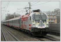 OEC 557  Kunsthaus Graz  von Wien nach Graz am 10.2.2007 bei der Durchfahrt in Baden. 